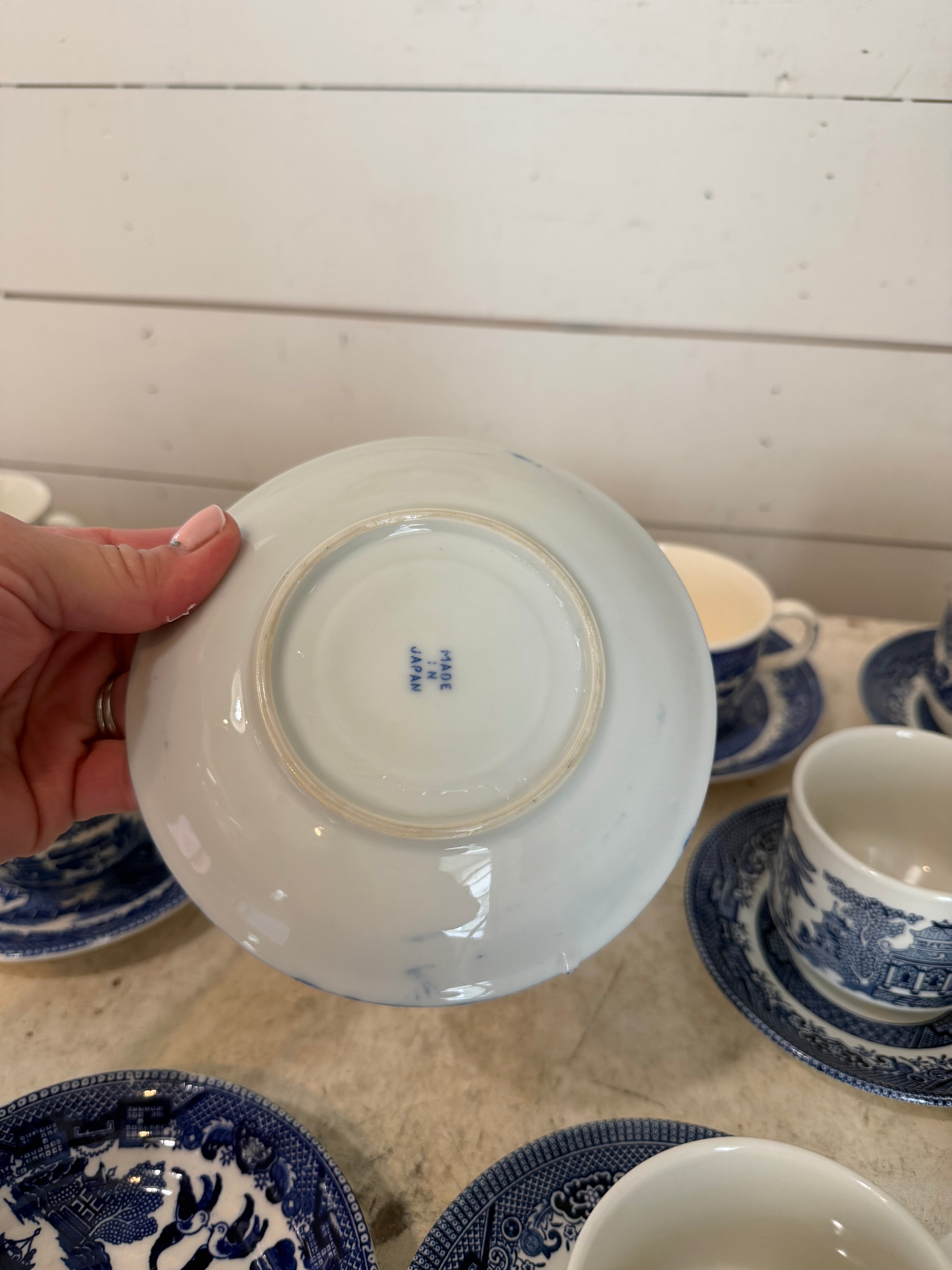 Vintage Blue Willow Cup & Saucer sets Sold Individually Picked at Random