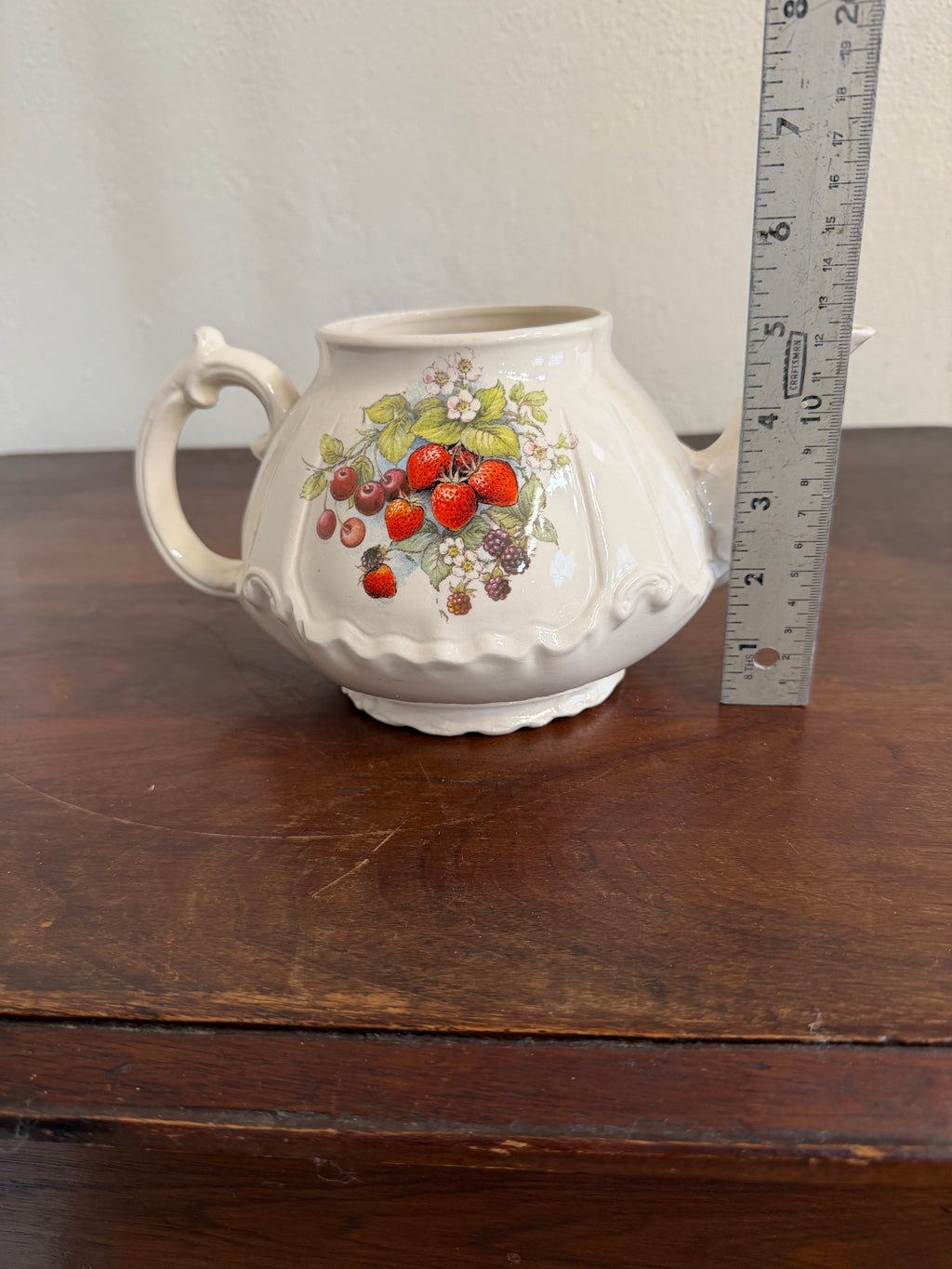 Vintage Strawberry Tea Pot without Lid