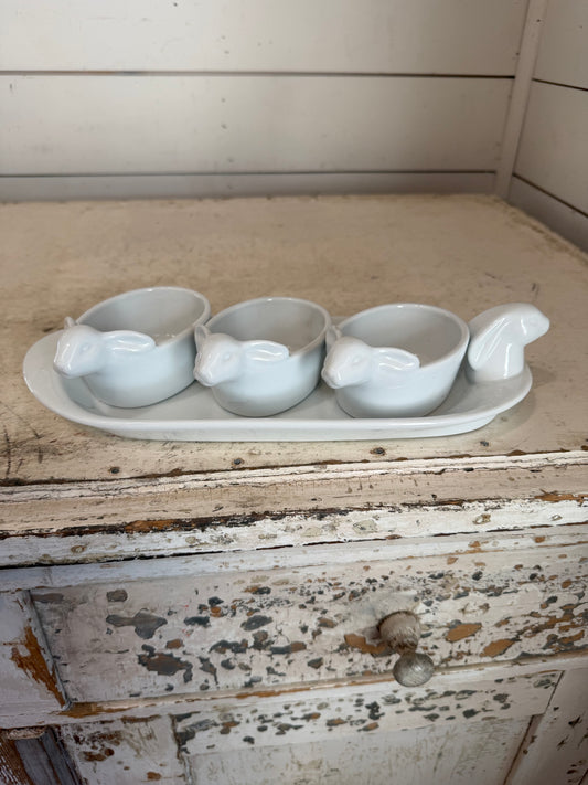 Bunny Bowls on Tray