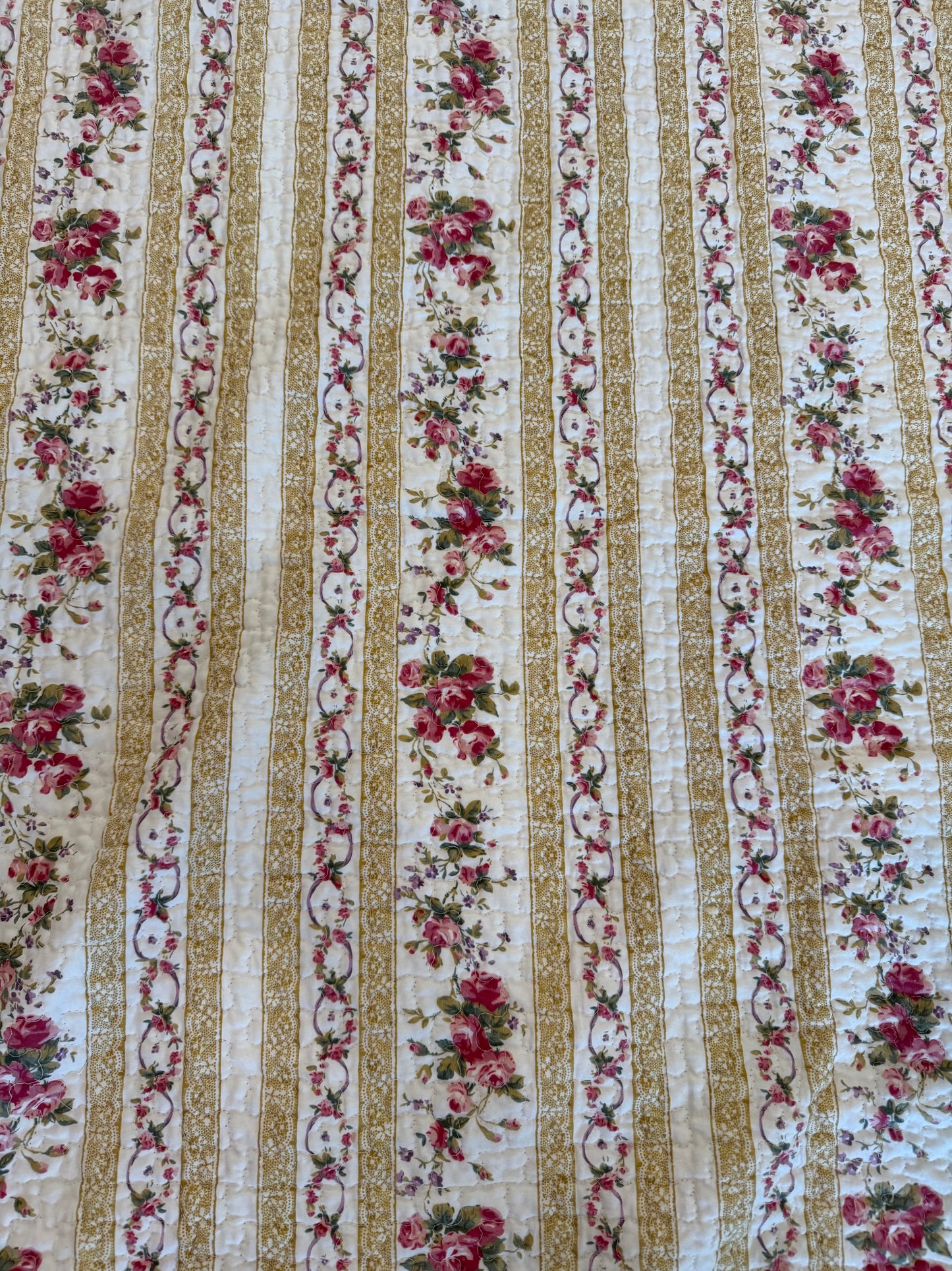 Queen Floral Quilted Bedspread