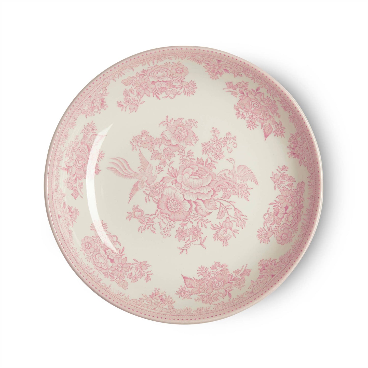 Pink Asiatic Pheasants Pasta serving Bowl