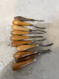 Latch Hook Tool Canvas Rug with wooden handles Made in England - sold individually picked at random