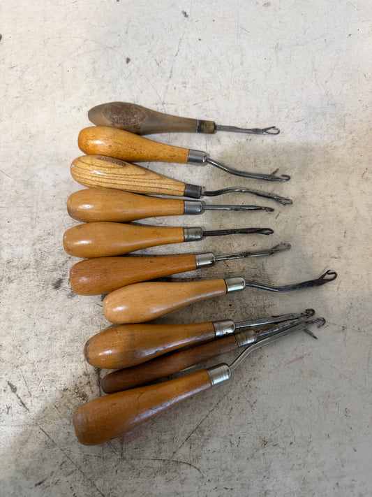 Latch Hook Tool Canvas Rug with wooden handles Made in England - sold individually picked at random