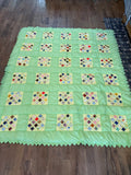 Cathedral Vintage-Style Quilt Featuring a Nine Patch Pattern Full