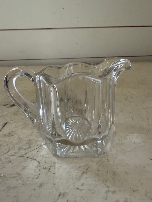 Paneled clear glass creamer