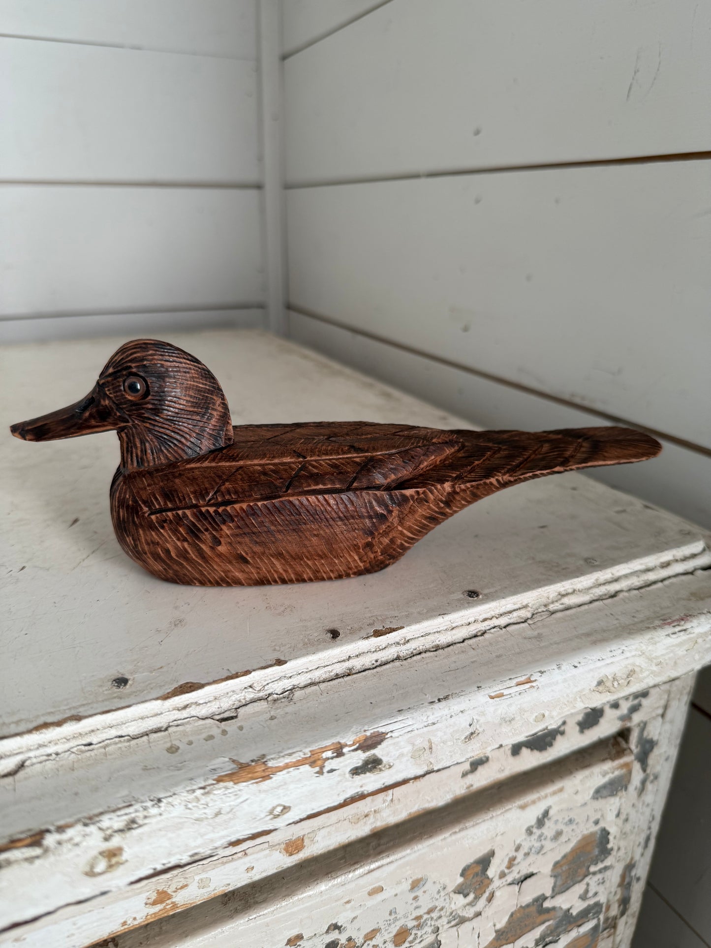 Hand Carved Wooden Duck