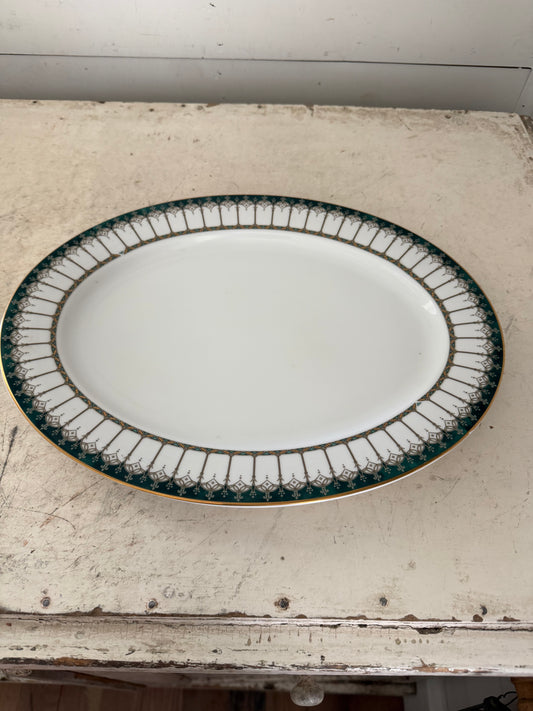 Nikko Fine China oval platter features the "Emeraude" pattern