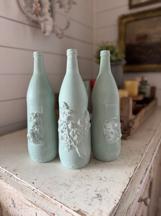 Hand Painted French Bottle with Mould