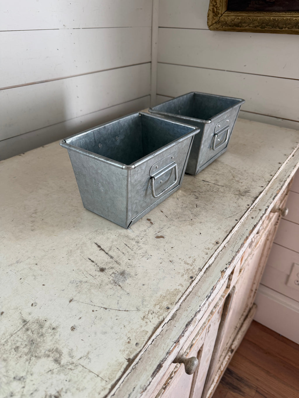 Galvanized Storage Bin With Handles - SOLD INDIVIDUALLY- Will Get Makeover