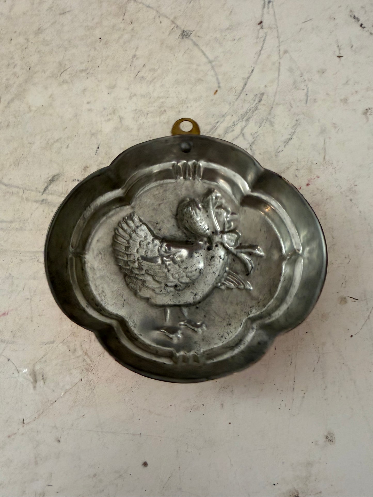Small Copper Goose Mold Tin Lined