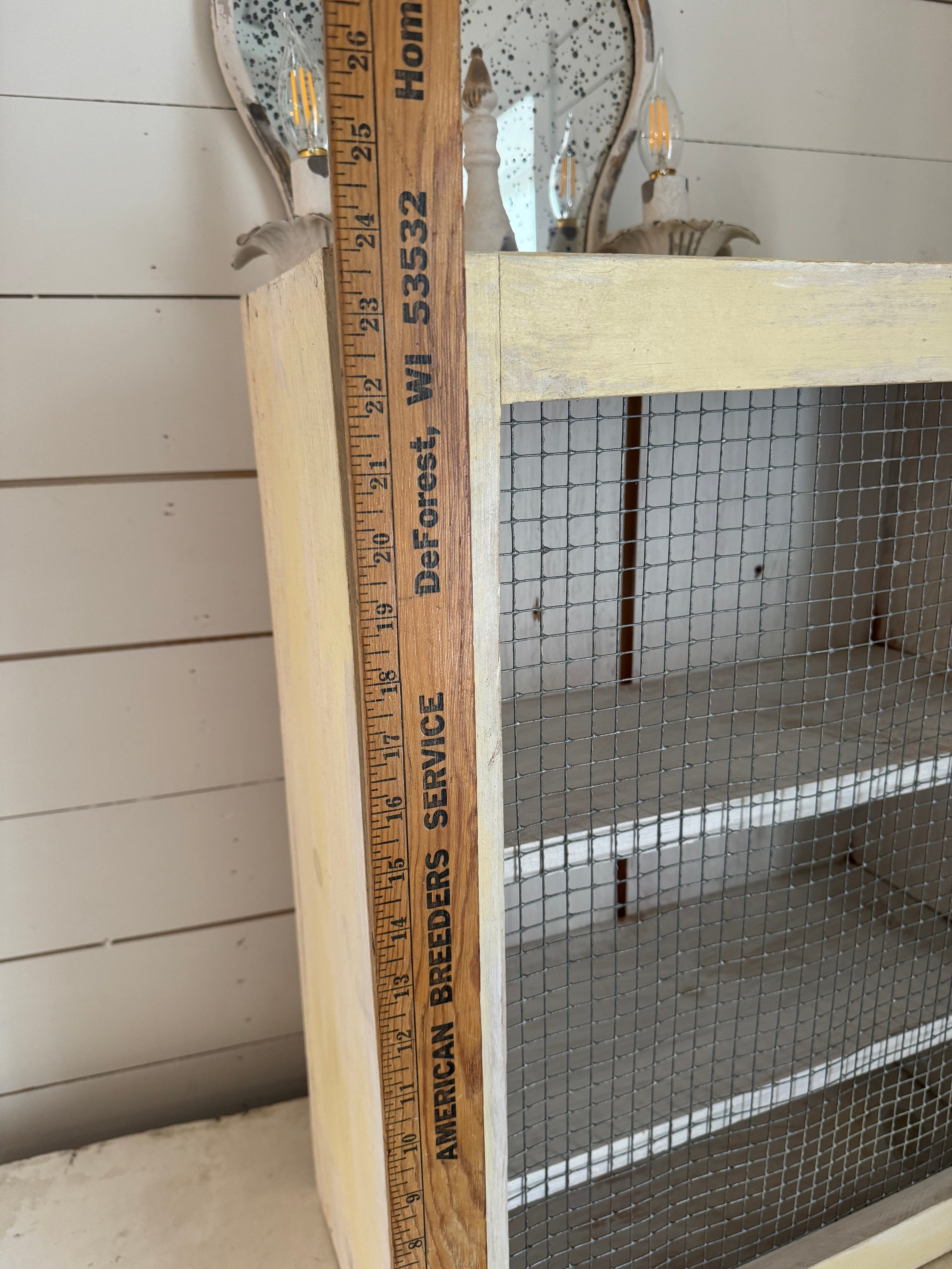 Vintage Wall Unit with Meshwire will get knob