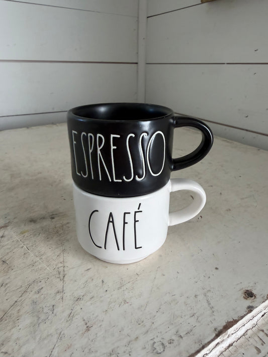 Rae Dunn Espresso Cafe mug set