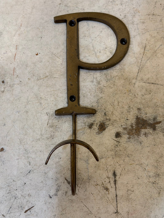 Brass hook letter P