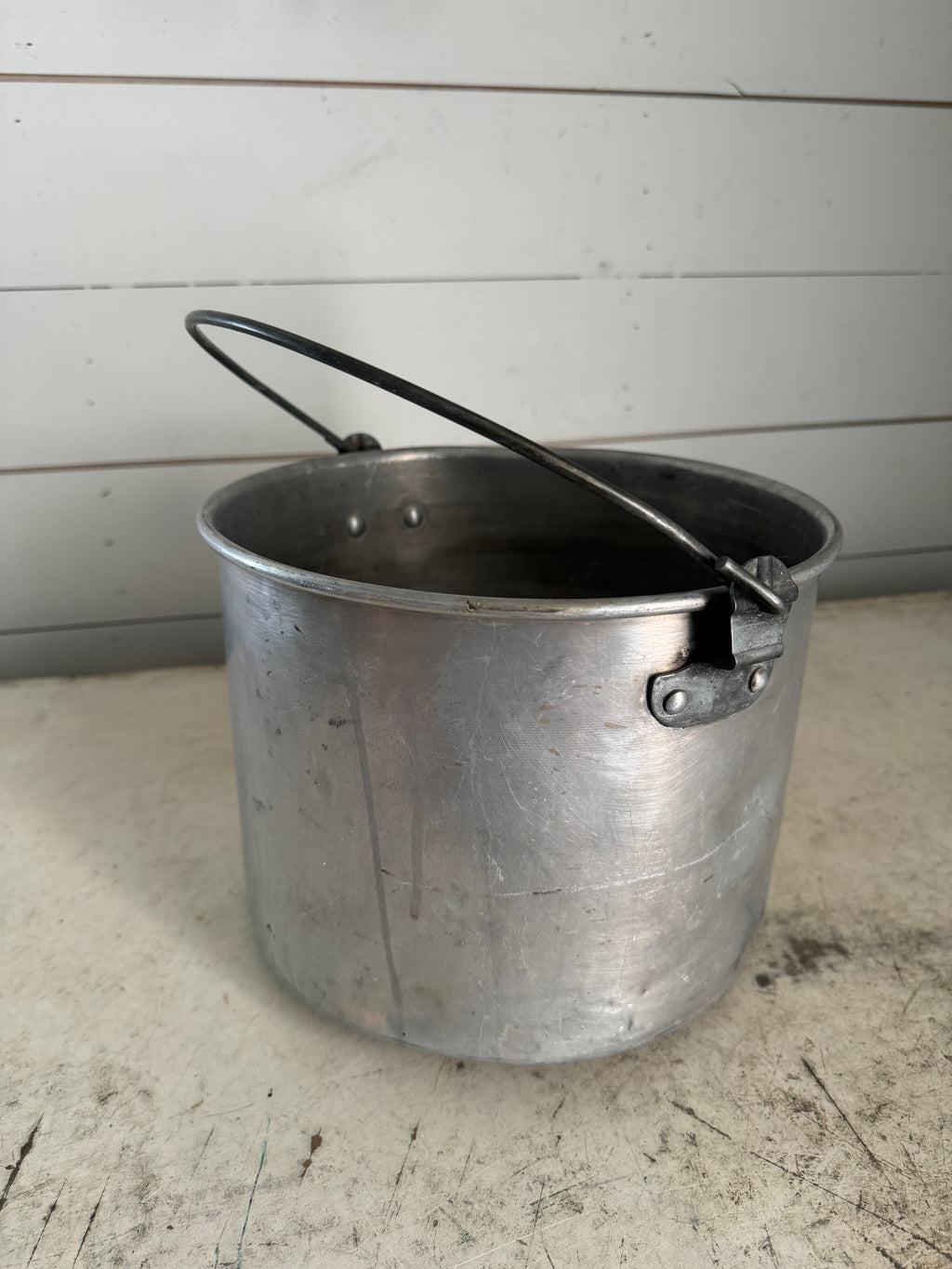 Vintage Aluminum Pot has imperfect bottom would be good for planting