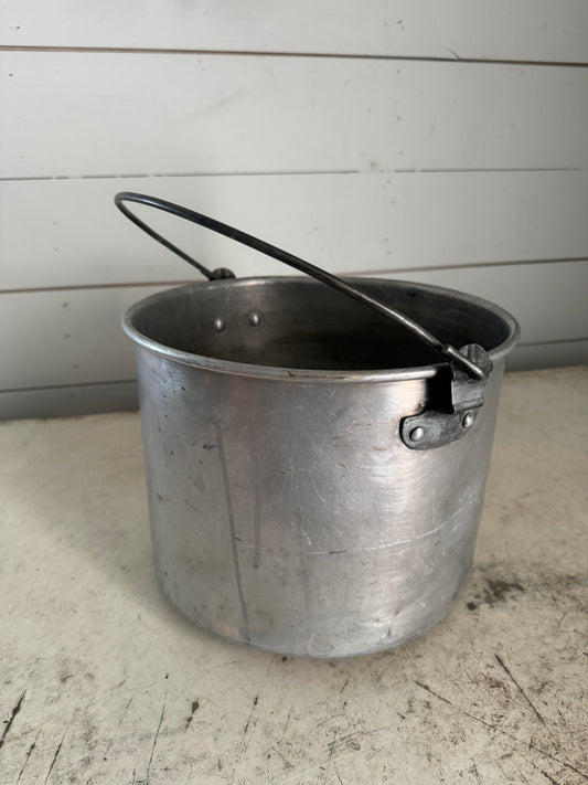 Vintage Aluminum Pot has imperfect bottom would be good for planting