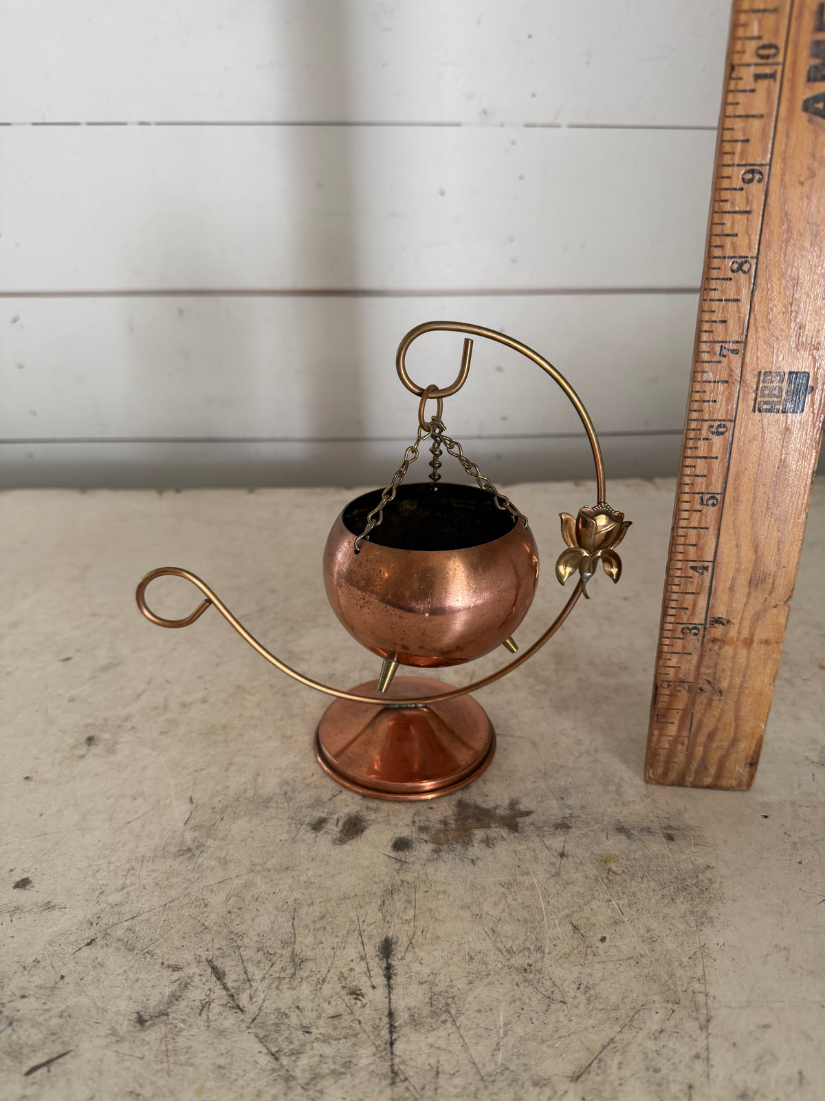 vintage Coppercraft Guild copper hanging planter