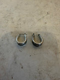 Horseshoe  Hoop Silver Over Copper With Rhinestone