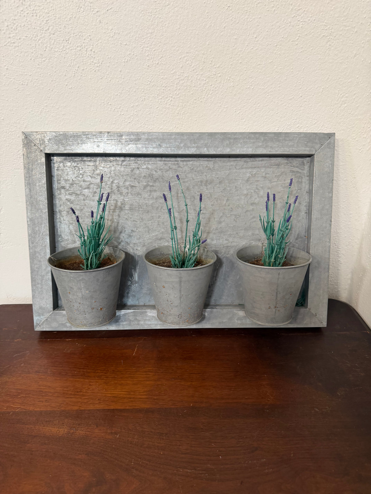 Galvanized 3 pot Planter - Will Get Makeover