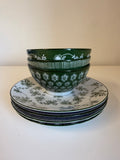 Set of green and white bowls and plates ikea