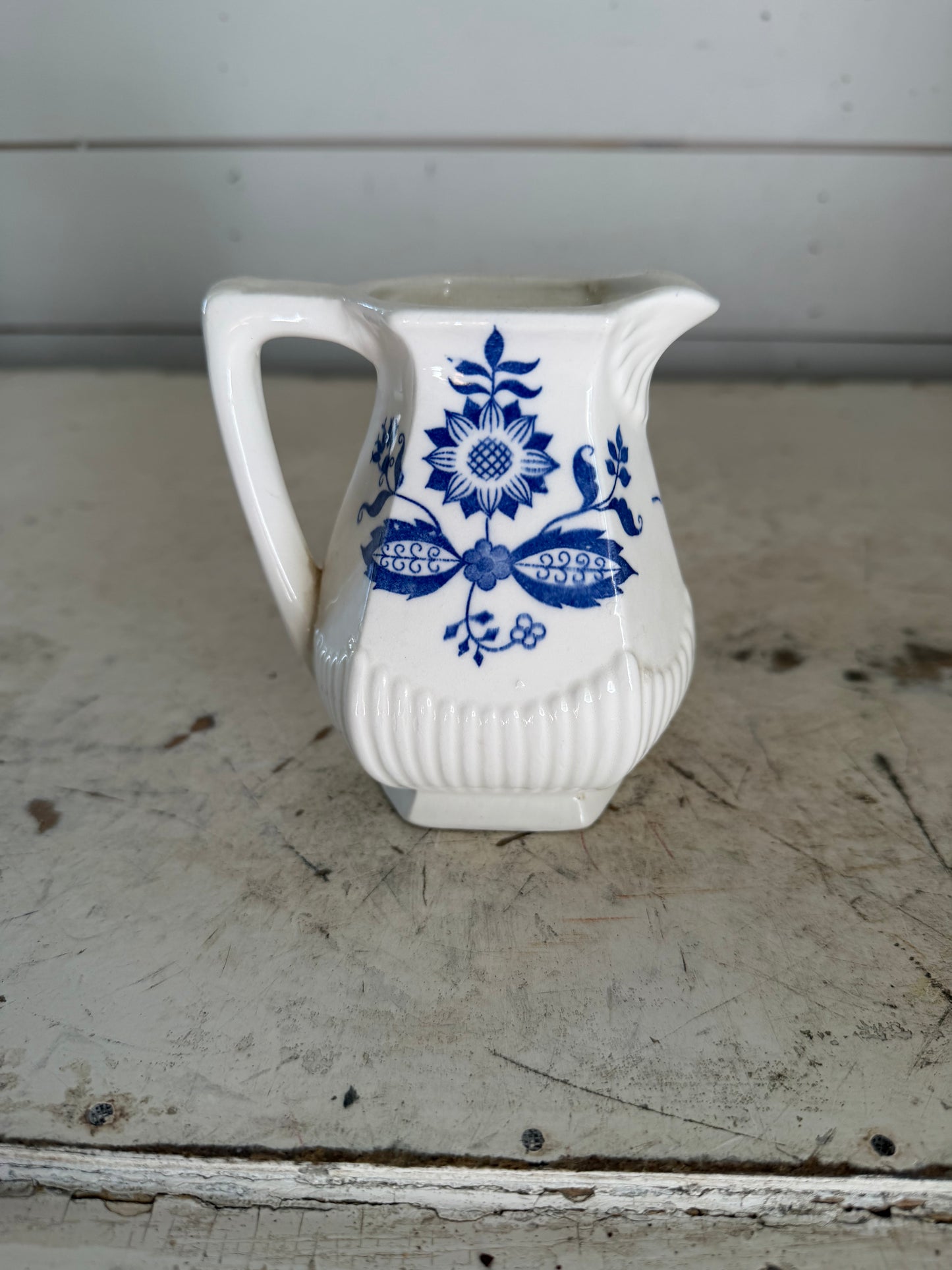 Vintage White Ceramic Creamer With “Blue Onion” Pattern