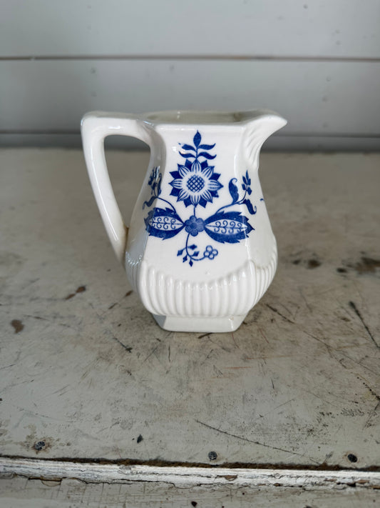 Vintage White Ceramic Creamer With “Blue Onion” Pattern