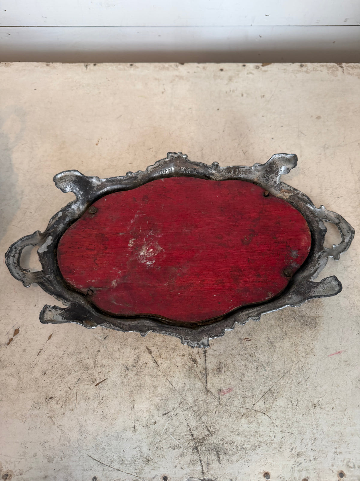 antique French jardiniere, decorative centerpiece or planter, with a mirrored stand