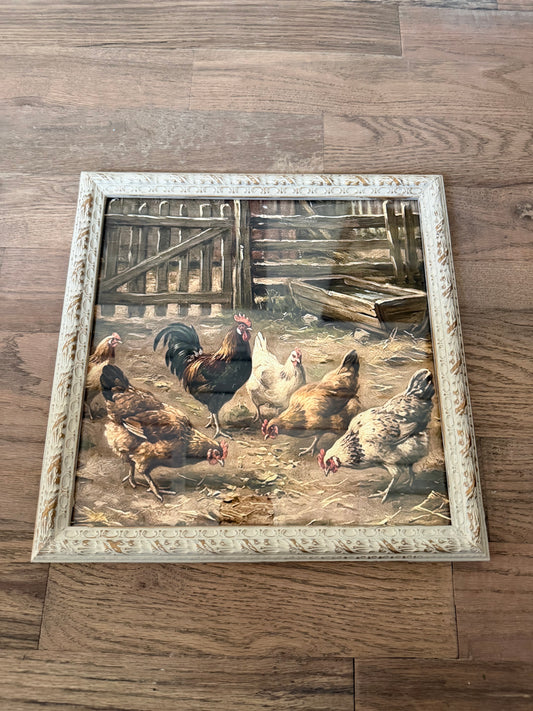Framed Chicken Art