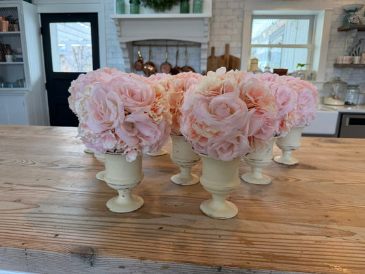 Hand-painted urn with pink flowers included sold individually