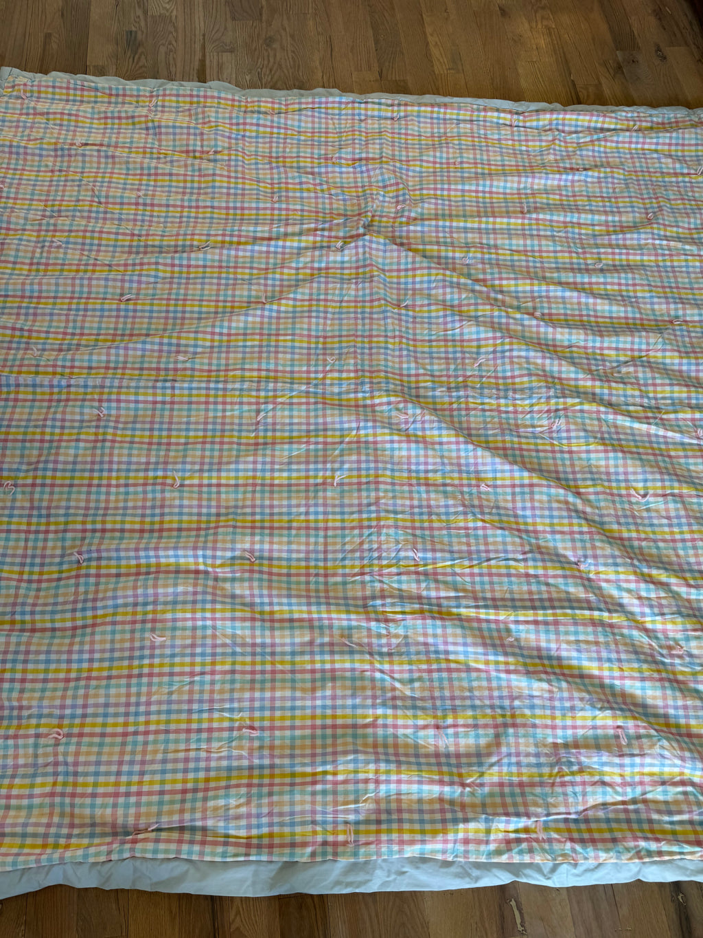 Twin Size Plaid Tie Quilt