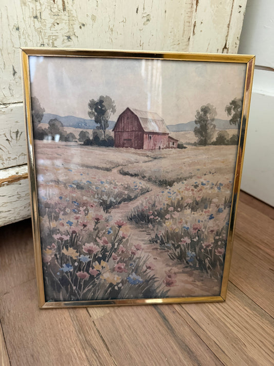 Brass Frame with barn art