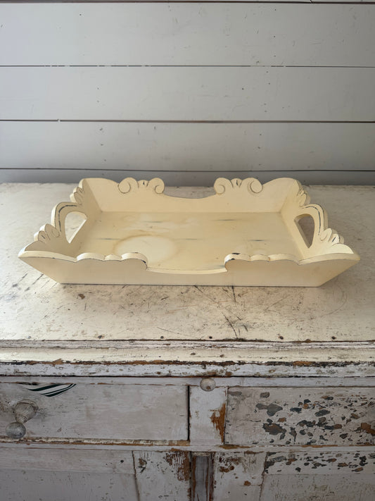 Scrolled Edge Wood Tray Will Get Makeover