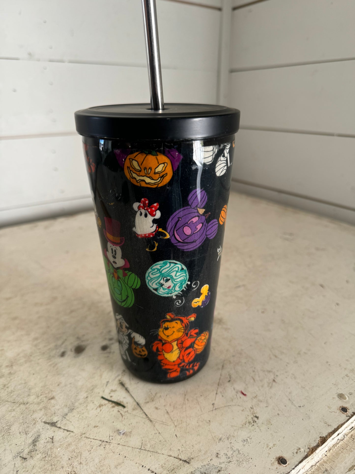 Custom Mickey & Disney Hallower Tumbler with metal straw