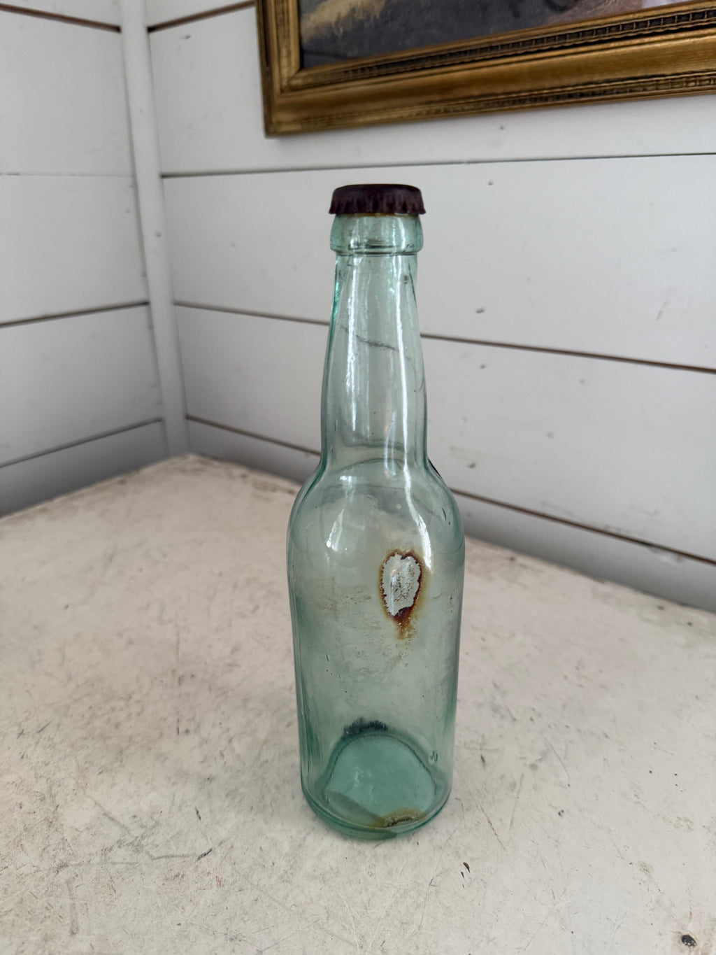 Antique blue glass bottle