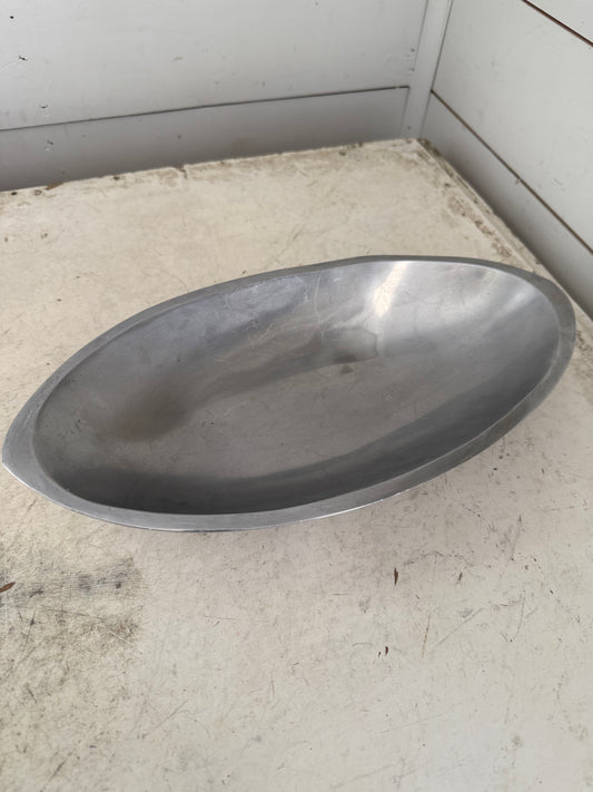Nambe Metal Alloy Oval Bowl Tray Vintage #504 13" x 6 1/2”