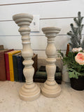 Candlestick set hand-painted in crockery as is