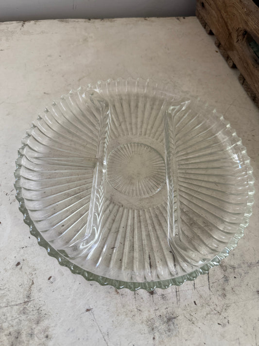 Divided Glass Relish Tray