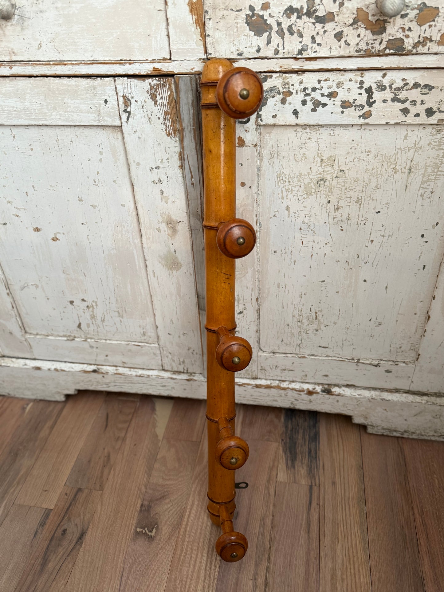 French Faux Bamboo Coat Rack - as is back has imperfection