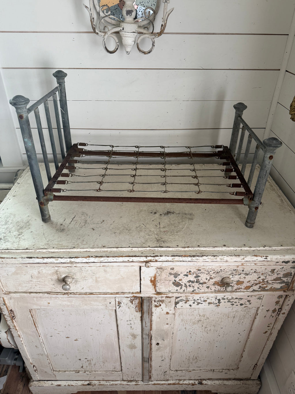 Antique Victorian doll bed