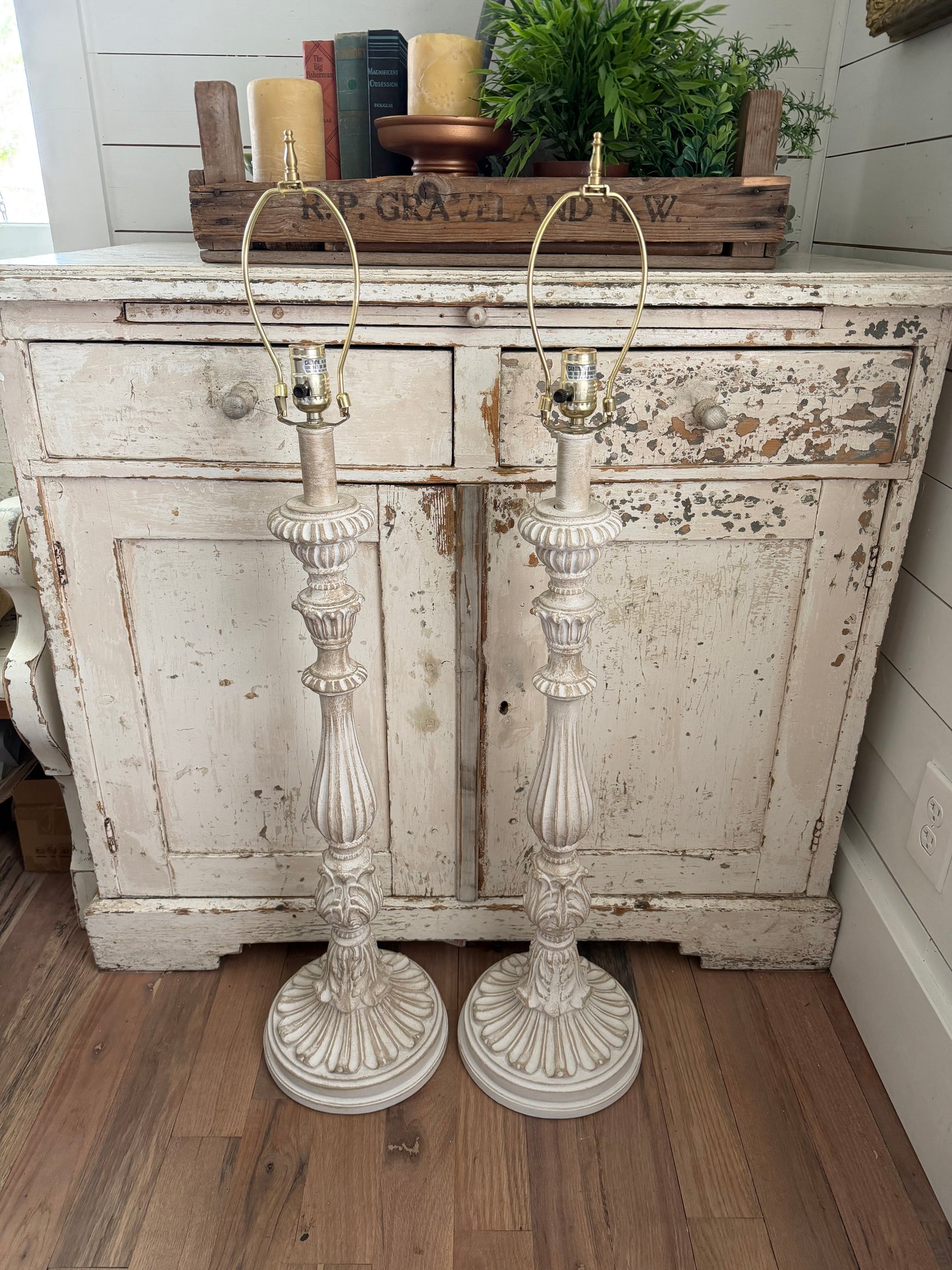 Set of Ornate Hand Painted Lamps