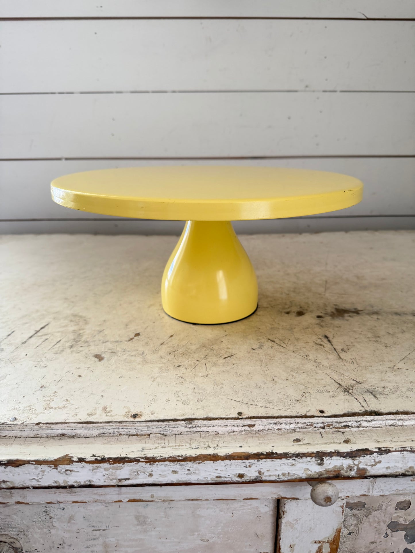 Yellow Metal Cake Stand/ Pedestal