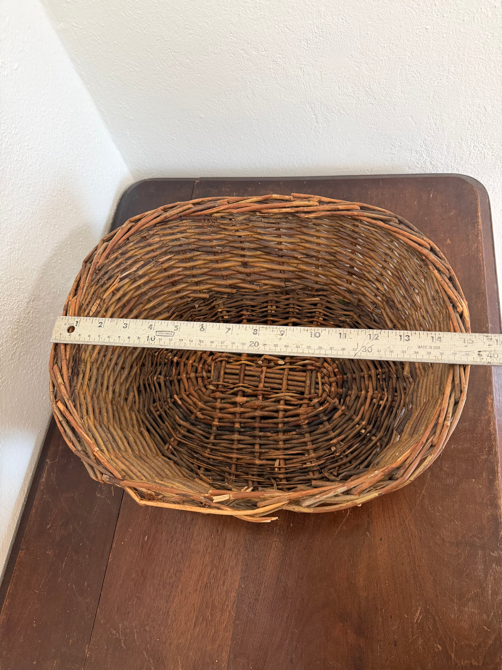 Vintage Oval Wicker Basket