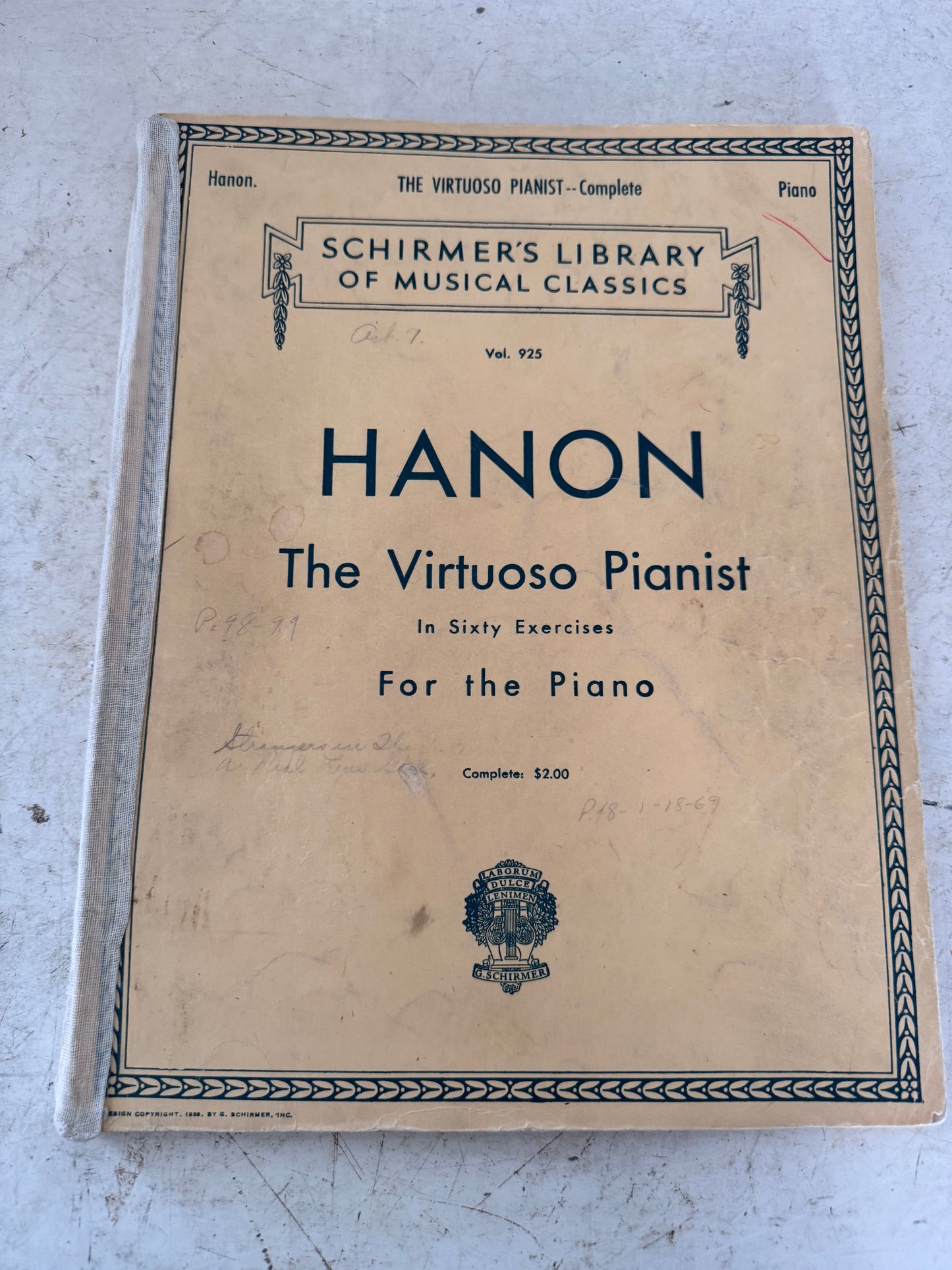 Schirmer’s Library of Musical Classics - Hanon