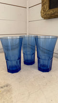 Libbey Gibraltar Cafe cobalt blue glass tumblers
