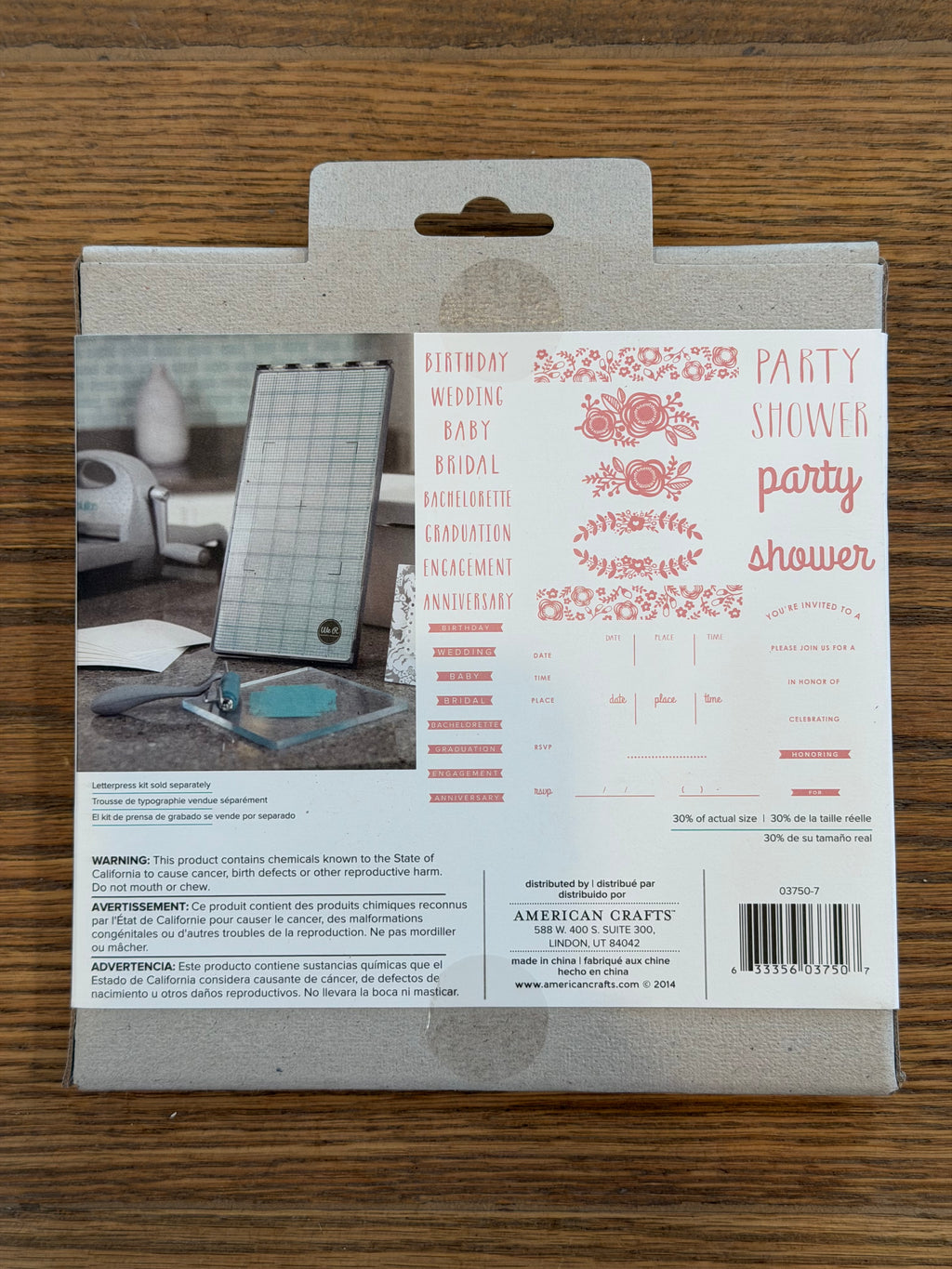 We R Memory Keepers Letter Press Plates - Sold Individually