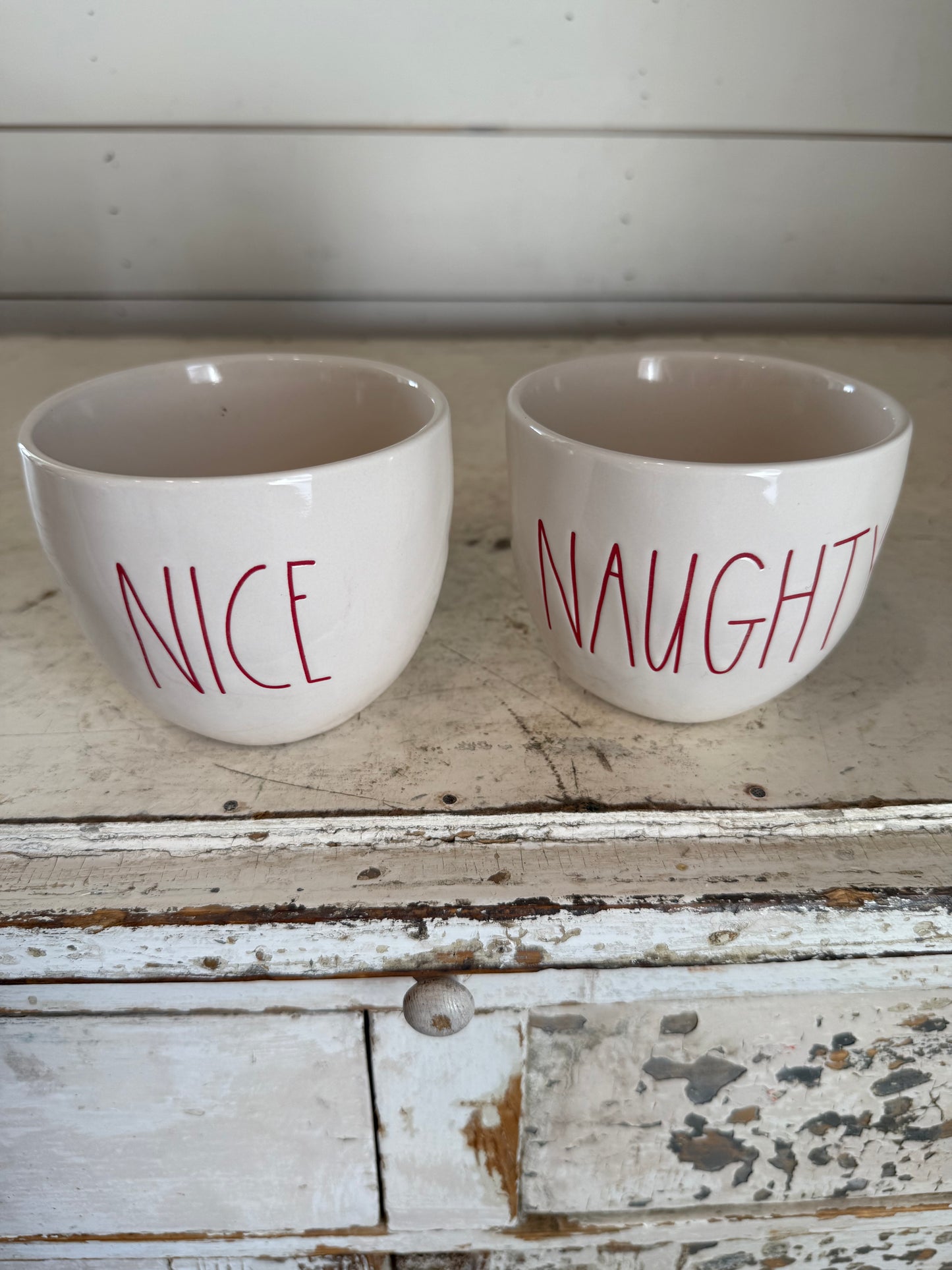 Rae Dunn Naught and Nice Bowls sold as a set