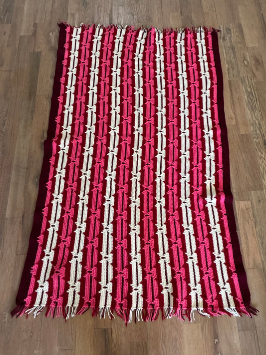 Light & Dark Pink Vintage Afghan