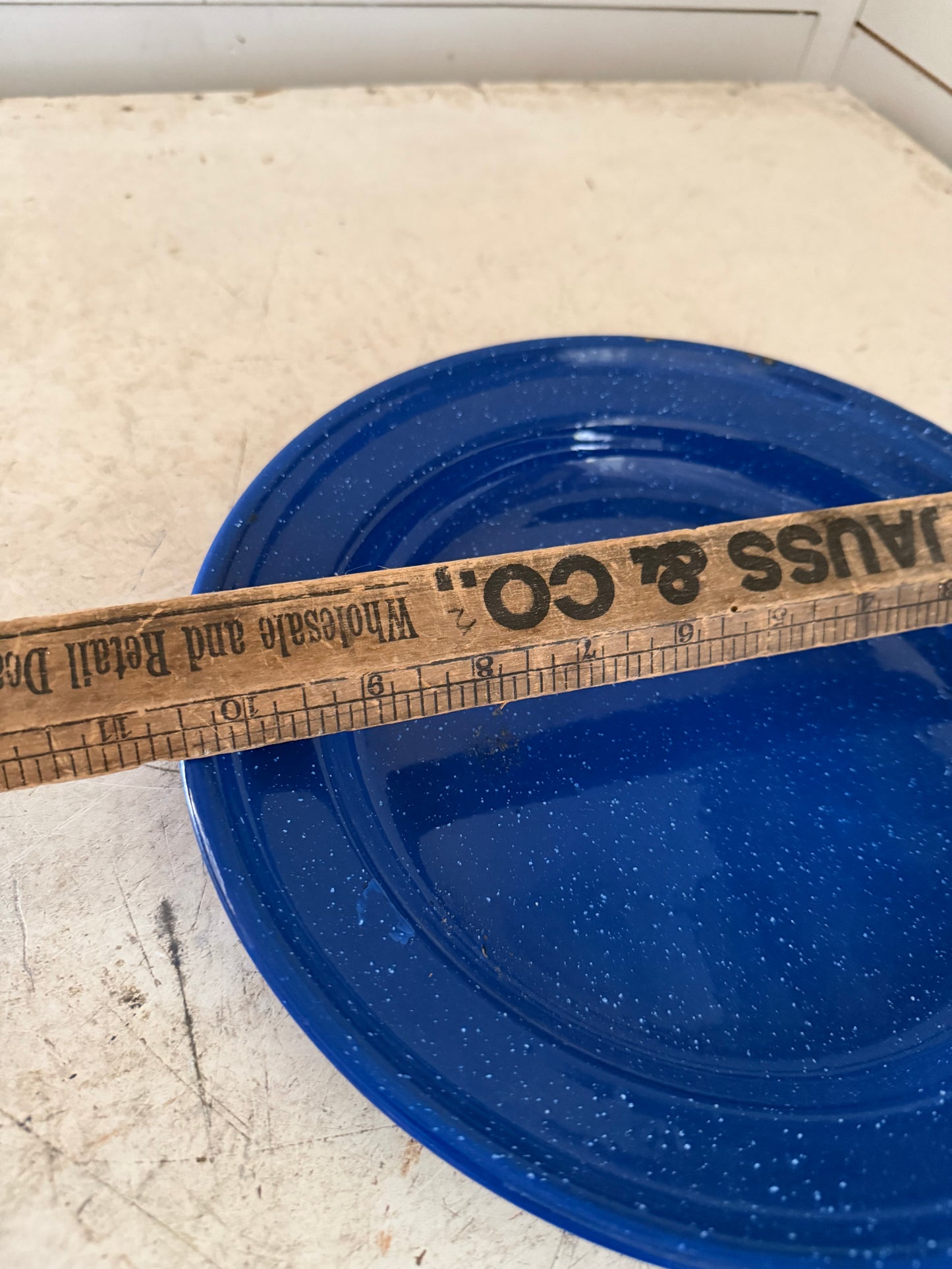 Deep Dish Blue enamel plate