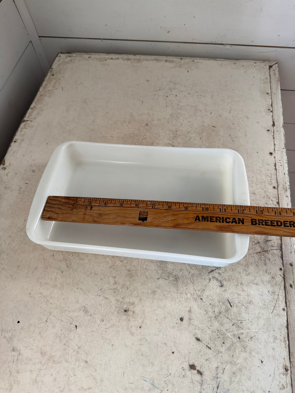 Vintage Pyrex white milk glass  rectangular baking dish
