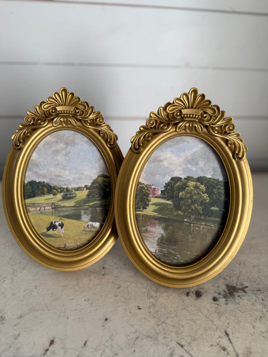 Gold colored resin frames sold as set