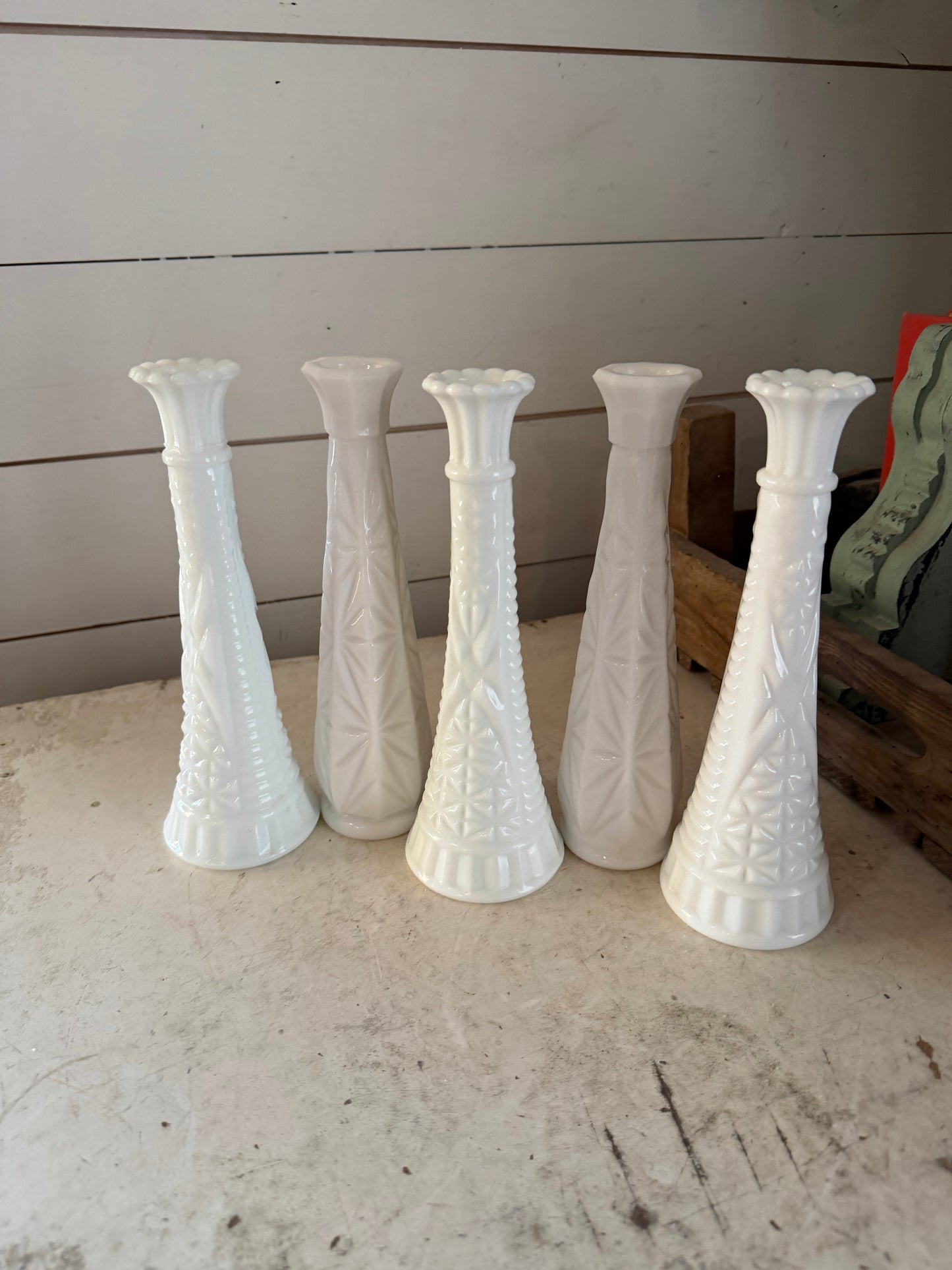 Vintage White Milk Glass Bud Vase